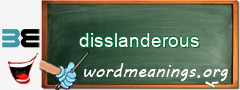 WordMeaning blackboard for disslanderous